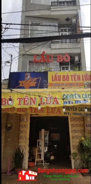 Sang nhượng quán lẩu bò nằm mặt tiền đường Tên Lửa, phường Bình Trị Đông B, quận Bình Tân.
